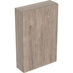 Armario suspendido Geberit rectangular, con una puerta: 45x70cm, Cuerpo y frontal: nogal hickory/melamina con textura de madera